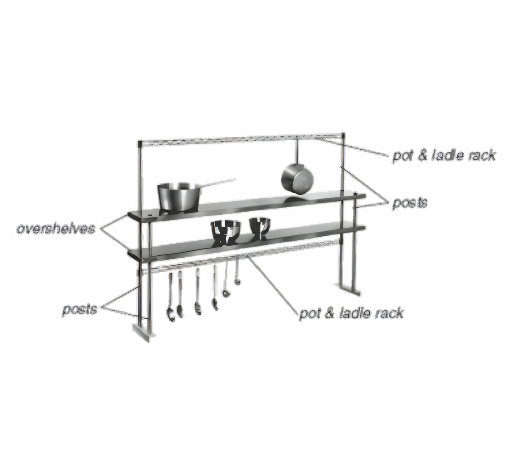 Eagle Group PRT2-C Table-Mounted Single-Bar Pot & Ladle Rack, 33" Long, Chrome-Plated
