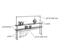 Eagle Group PRT2-C Table-Mounted Single-Bar Pot & Ladle Rack, 33" Long, Chrome-Plated