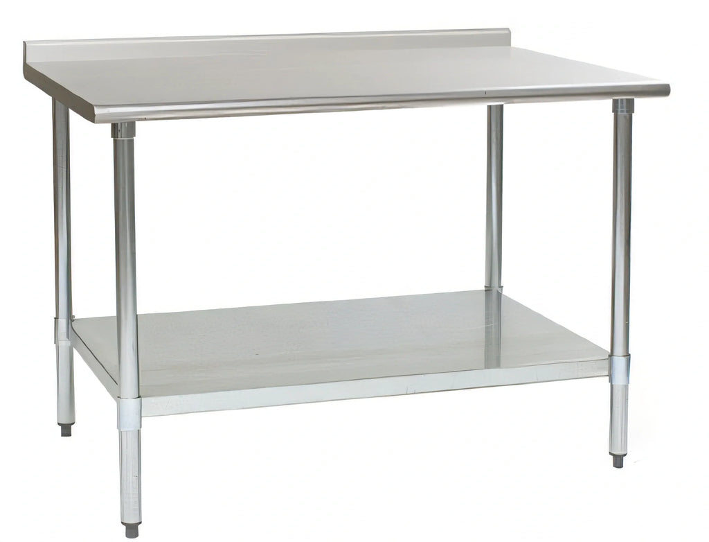 Eagle Group Deluxe UT3648EB 48 x 36 Inch Stainless Steel Work Table, 16-Gauge 300 Series Top, Rear Upturn, Adjustable Galvanized Undershelf