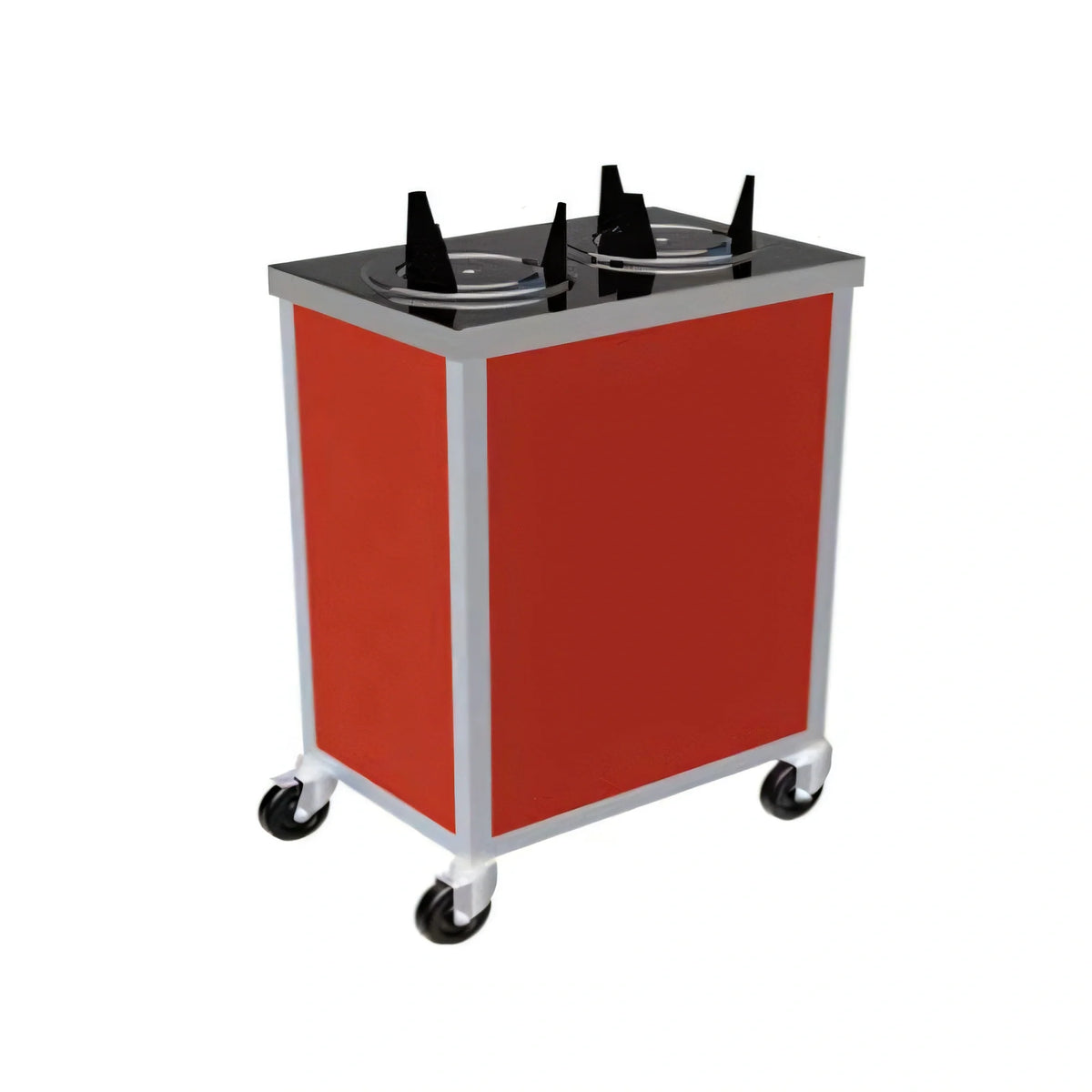 Atlas Metal MEPD2H-10-1/8 Heated Mobile Plate Dispenser, Enclosed, 2 Compartments, 10-1/8" Max Plate Diameter