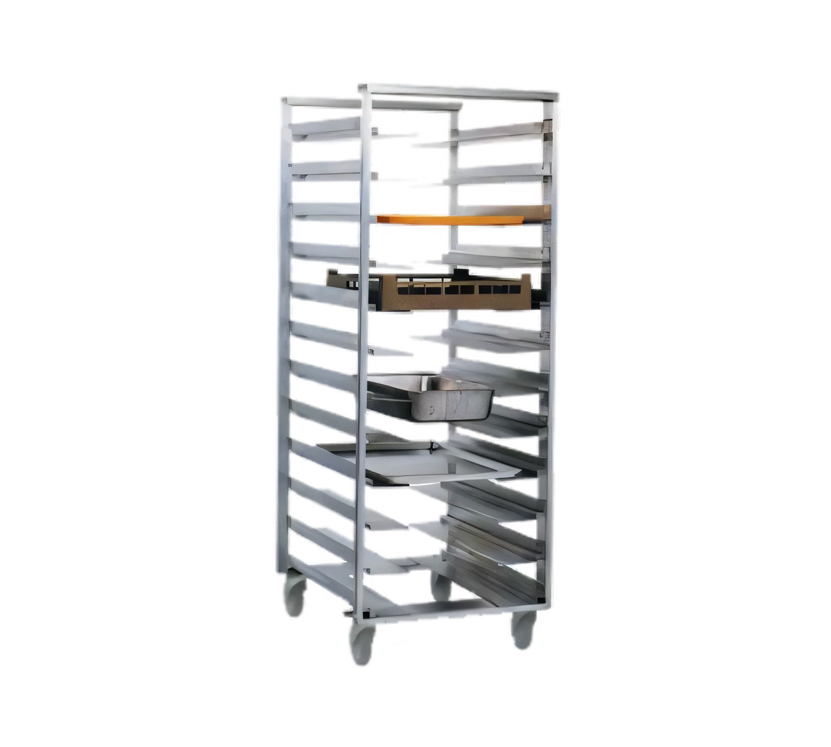 Eagle Group Panco MPR-10 Mobile Front-Loading Rack, 10 Slide Sets, Aluminum, 5-Inch Swivel Casters