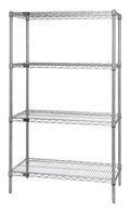 Quantum WR86-1460C Wire Shelving Starter Unit, 4-Shelf, Stationary, Chrome, 60"W x 12"D x 86"H