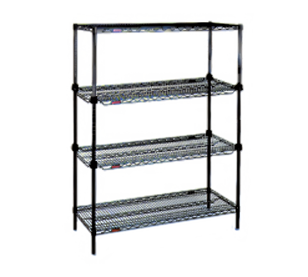 Eagle Group Add-A-Shelf RS4-74-A1448C 4-Tier Stationary Wire Shelving Starter Unit, 48W x 14D x 74H, Chrome