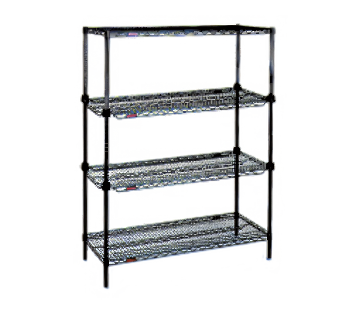 Eagle Group Add-A-Shelf RS4-74-A1448C 4-Tier Stationary Wire Shelving Starter Unit, 48W x 14D x 74H, Chrome