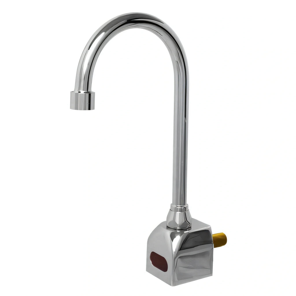 Fisher 76057 Touchless Sensor Faucet, Rigid Gooseneck, Single Backsplash Mount, Chrome-Plated Brass