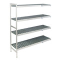 Fermod Fermostock 4R68A83-CE 4-Tier Perforated Corner Expansion Polymer Shelving Unit, 83" H x 68" W x 14" D
