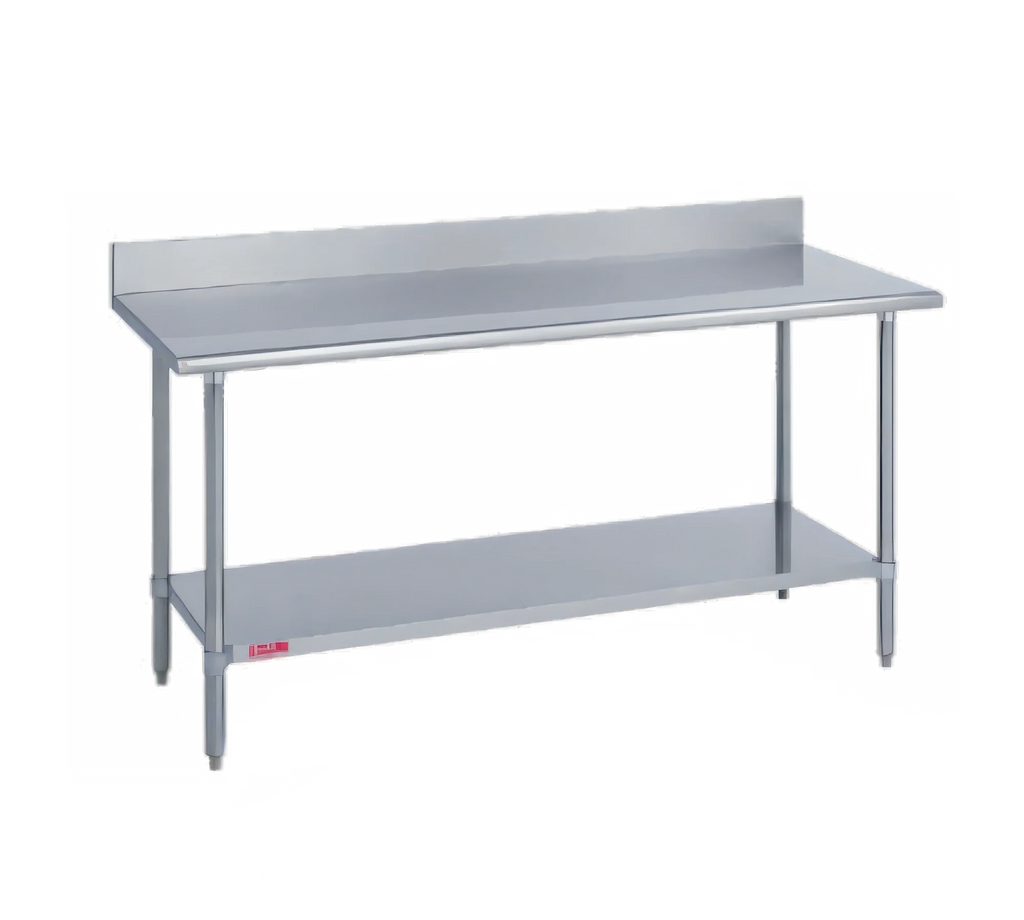 Duke Manufacturing 316-2472-5R 72 x 24-Inch Stainless Steel Work Table, 16-Gauge, 5-Inch Riser, Galvanized Undershelf