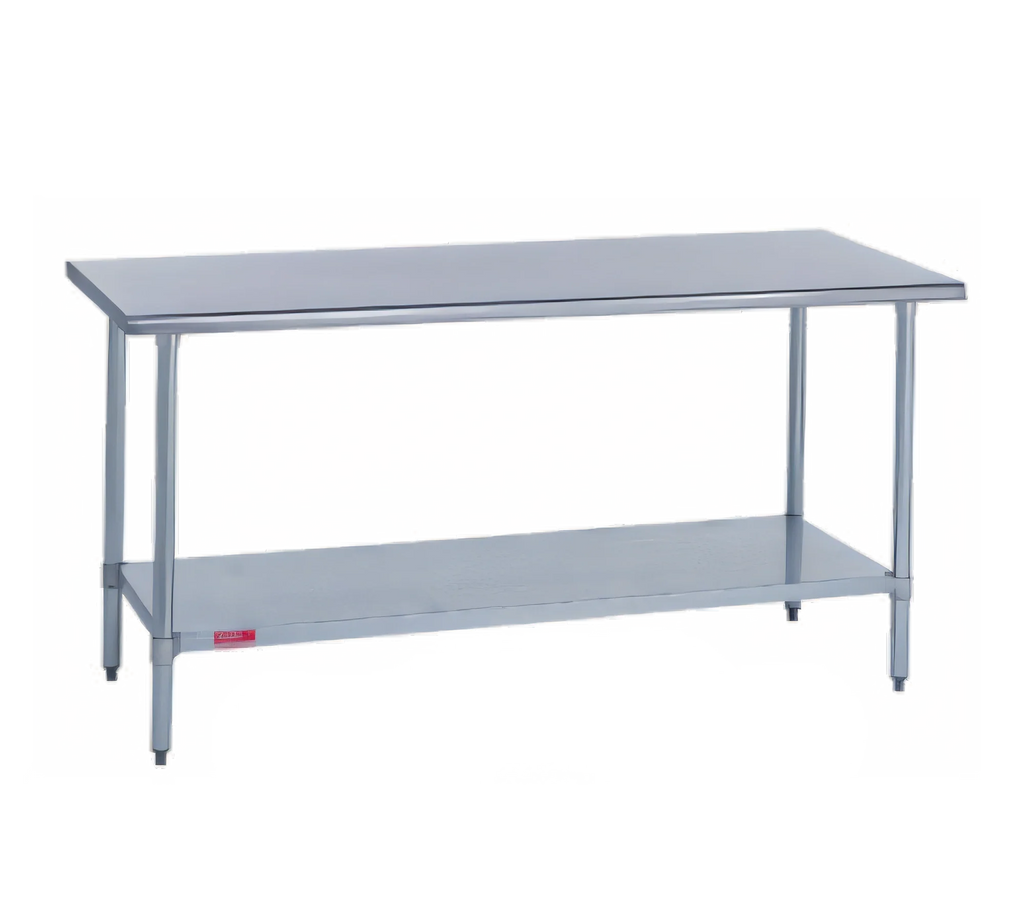 Duke Manufacturing 416S-30132 Stainless Steel Work Table with Undershelf, Flat Top, 132 x 30 x 36 Inches