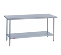 Duke Manufacturing 416S-30132 Stainless Steel Work Table with Undershelf, Flat Top, 132 x 30 x 36 Inches