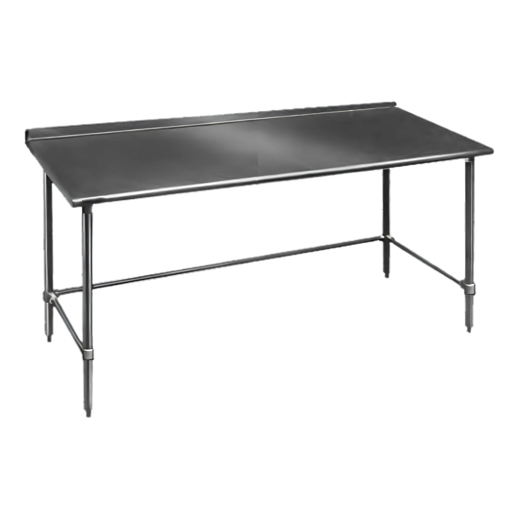 Eagle Group Budget Series UT3648GTB 48"W x 36"D 430 Stainless Steel Work Table with 1-1/2" Rear Up-Turn and Galvanized Open Base