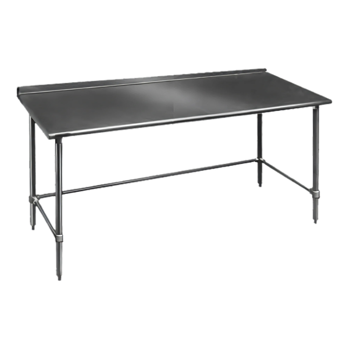 Eagle Group Budget Series UT3648GTB 48"W x 36"D 430 Stainless Steel Work Table with 1-1/2" Rear Up-Turn and Galvanized Open Base