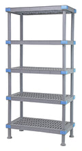 Quantum QP246062VS-5 5-Shelf Open Grid Polymer Shelving Unit with Dunnage Stand, 60"W x 24"D x 62"H, 2,000 lb. Capacity