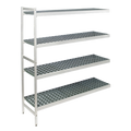 Fermod Fermostock 4R26A71-E 4-Tier Perforated Polymer Shelving Expansion Unit, 71"H x 26"W x 14"D, 800 lb. Per Shelf