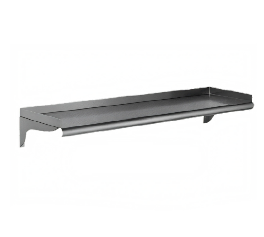 Eagle Group WS1096-14/3 96"W x 10"D Wall-Mounted Shelf, 14-Gauge Type 304 Stainless Steel, Rolled Front Edge