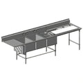 Eagle Group Spec-Master FNP2860-3-48TL Three-Compartment Coved-Corner Prep Sink, 48-Inch Left Prep Area, 14-Gauge 304 Stainless Steel