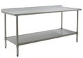 Eagle Group Spec-Master UT3684E 84-Inch x 36-Inch Stainless Steel Work Table, 14-Gauge 300-Series Top, Rear Up-Turn, Adjustable Undershelf