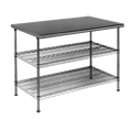Eagle Group AdjusTable T2448EW 48 x 24 Inch 14-Gauge 304 Stainless Steel Work Table with 2 Adjustable Wire Undershelves