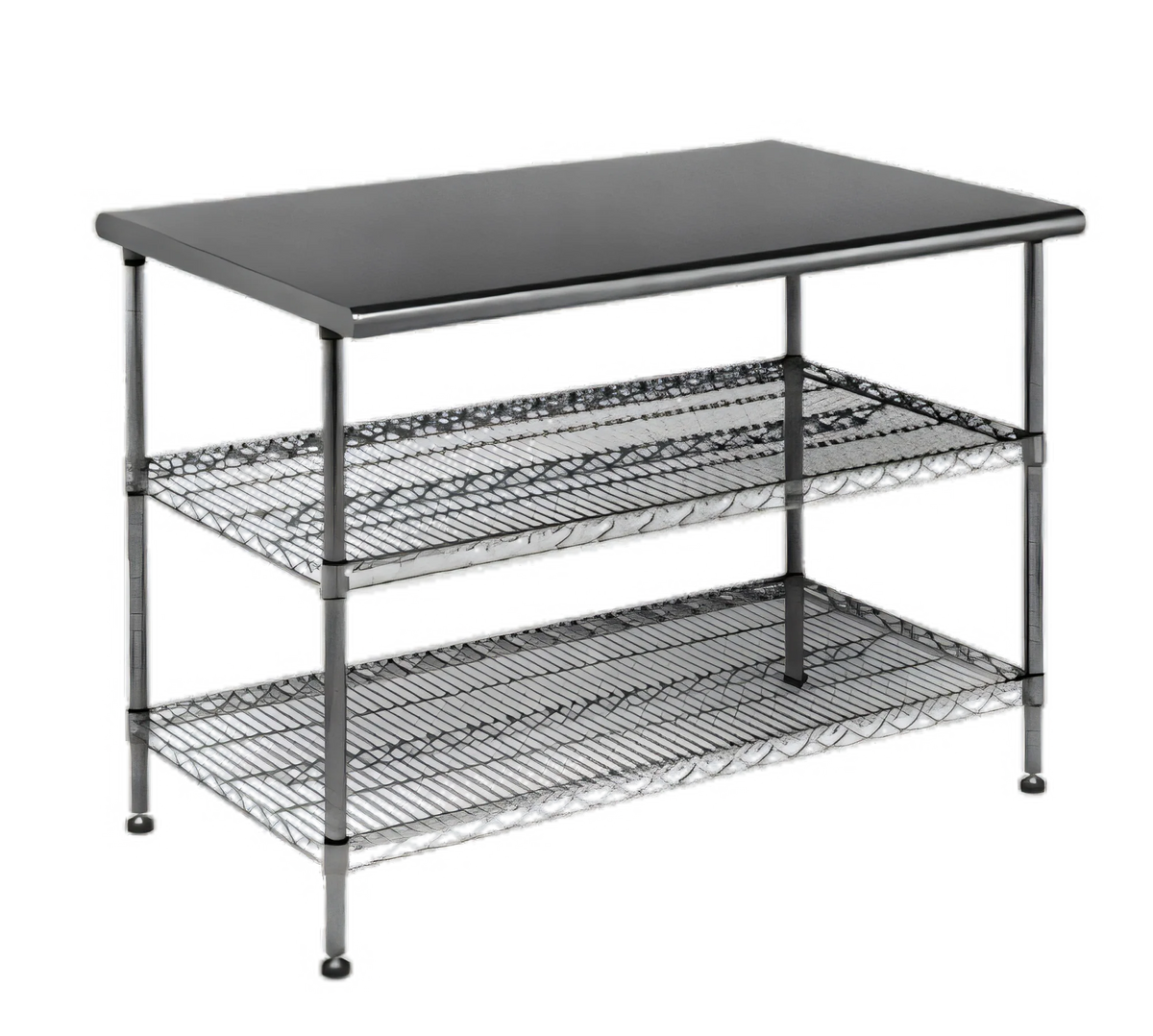 Eagle Group AdjusTable T2448EW 48 x 24 Inch 14-Gauge 304 Stainless Steel Work Table with 2 Adjustable Wire Undershelves
