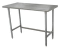 Advance Tabco TSS-366 72" x 36" Stainless Steel Flat-Top Work Table, 14-Gauge 304 Top, Open Base with Crossrails