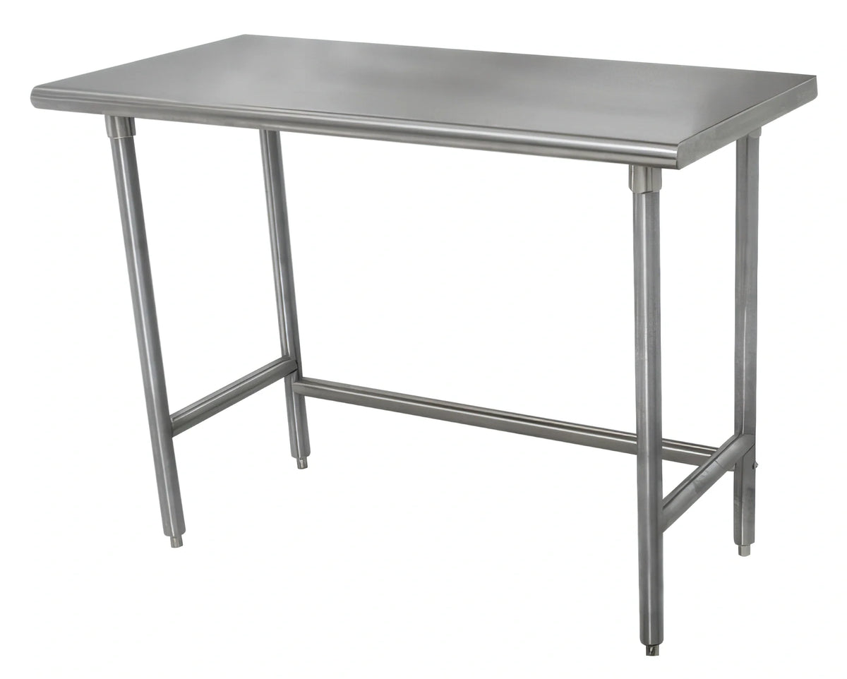 Advance Tabco TSS-366 72" x 36" Stainless Steel Flat-Top Work Table, 14-Gauge 304 Top, Open Base with Crossrails
