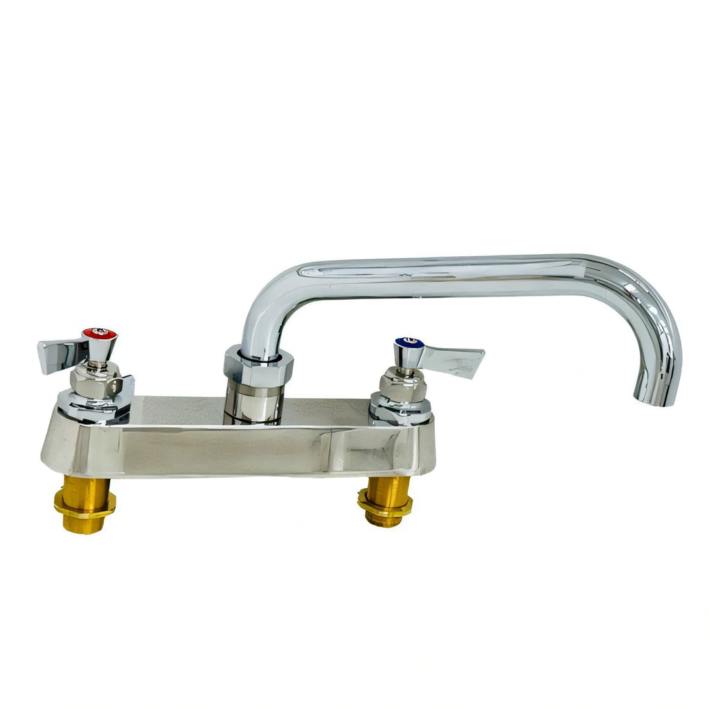Fisher 5314 Commercial Deck-Mount Manual Faucet, 8-Inch Centers, 14-Inch Swing Spout, Lever Handle