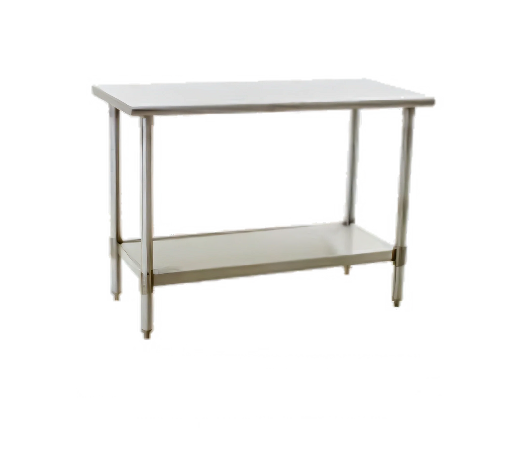 Eagle Group Spec-Master T2436SE 36" x 24" Stainless Steel Work Table, 14-Gauge 300-Series Top, Rolled Edges, Adjustable Undershelf