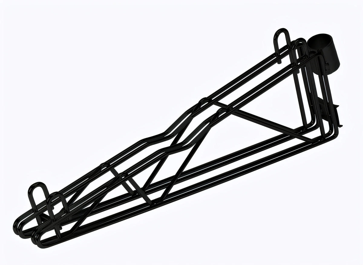 Quantum DCB18BK 18-Inch Wall-Mount Cantilever Shelf Support Arm with Post Mount Brackets, Black Epoxy Finish