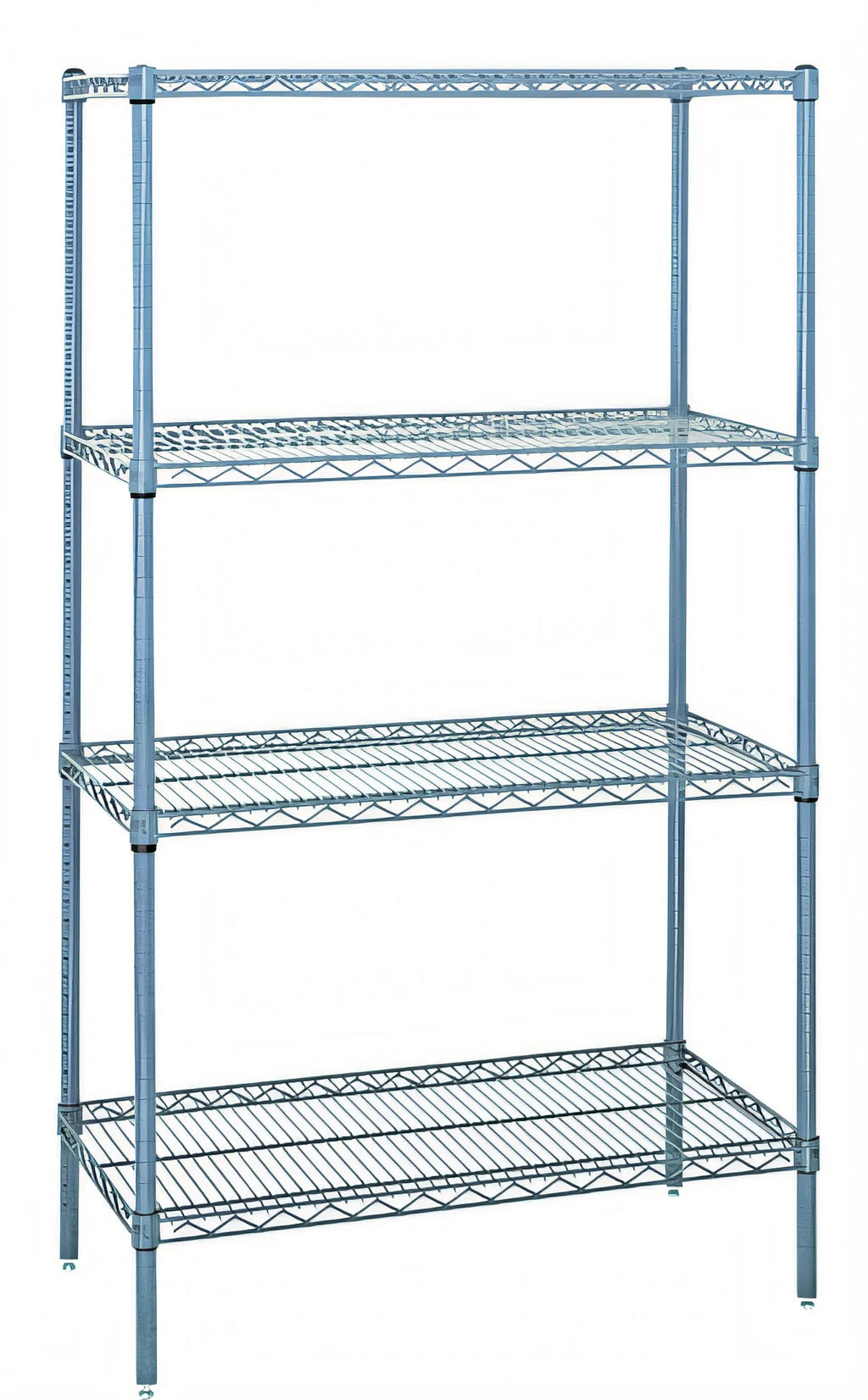 Quantum WR54-1830GY Wire Shelving Starter Unit, 30"W x 18"D x 54"H, 4-Shelf Stationary, Gray Epoxy Finish