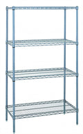 Quantum WR54-1830GY Wire Shelving Starter Unit, 30"W x 18"D x 54"H, 4-Shelf Stationary, Gray Epoxy Finish