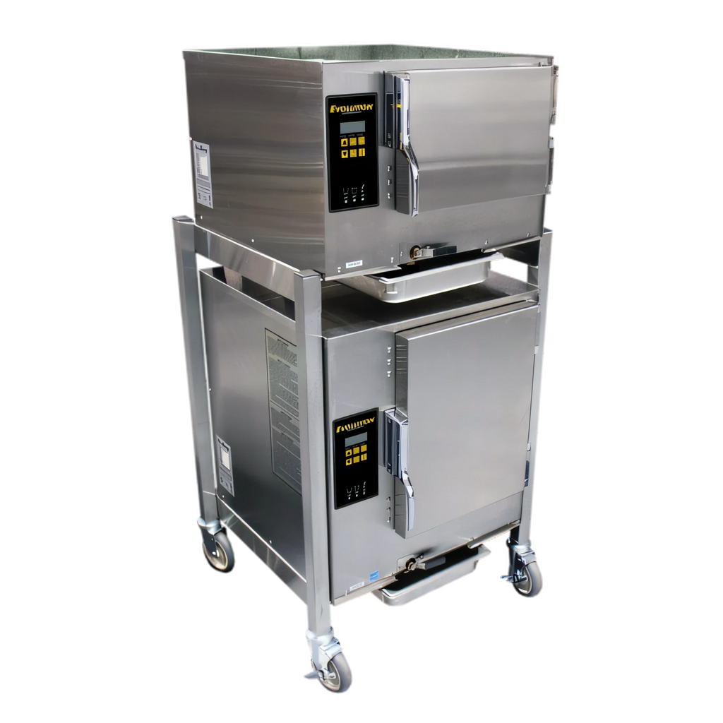 AccuTemp Evolution E3/E62081D060 DBL Two-Compartment Connectionless Boilerless Convection Steamer, Digital Controls, 9 Full-Size Pan Capacity, Stand