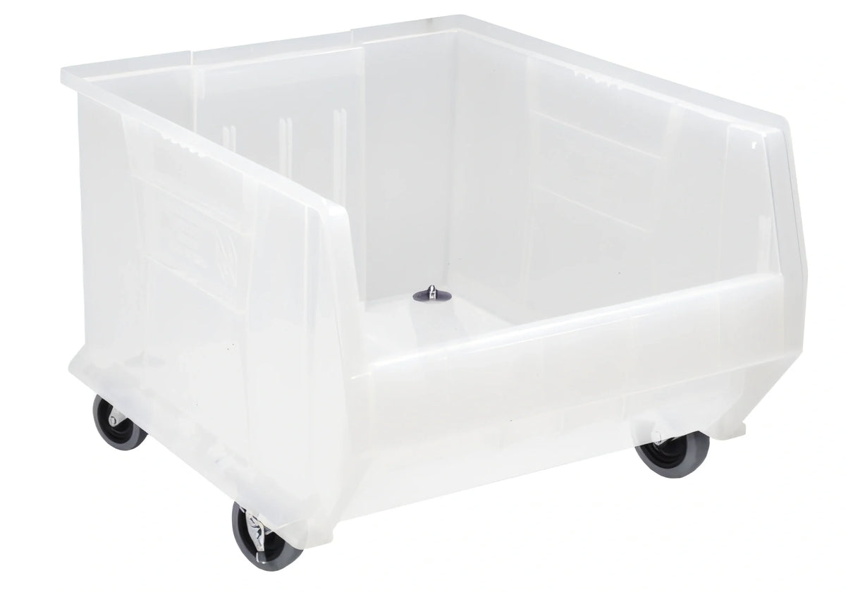 Quantum QUS965MOBCL Mobile Stackable Clear Polypropylene Storage Container, 23-7/8"L x 18-1/4"W x 15"H