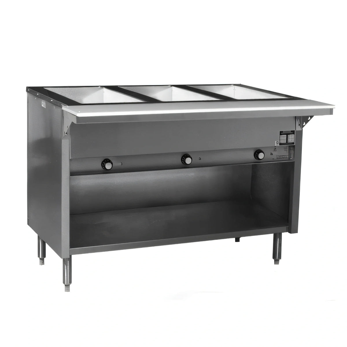 Eagle Group Spec-Master HT4CB-208-3 4-Well Electric Hot Food Table with Stainless Steel Enclosed Base and Cutting Board