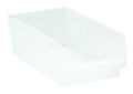 Quantum QSB102CL Nesting Shelf Bin, Clear Polypropylene, 11-5/8 x 6-5/8 x 4 Inches, 7 Divider Slots Case of 30