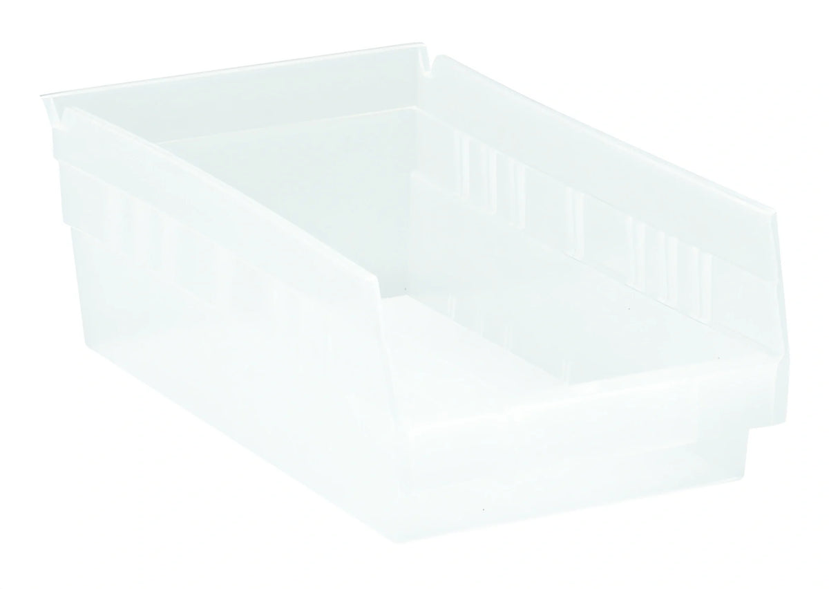 Quantum QSB102CL Nesting Shelf Bin, Clear Polypropylene, 11-5/8 x 6-5/8 x 4 Inches, 7 Divider Slots Case of 30
