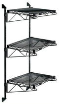 Quantum WC54-CB1860BK Wall-Mounted Shelving Starter Unit with 3 Wire Shelves, Black Epoxy Antimicrobial Finish