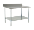 Eagle Group Budget Series T3084SB-BS 84" x 30" Stainless Steel Work Table with 4-1/2" Backsplash, Adjustable Undershelf and Rolled Edge