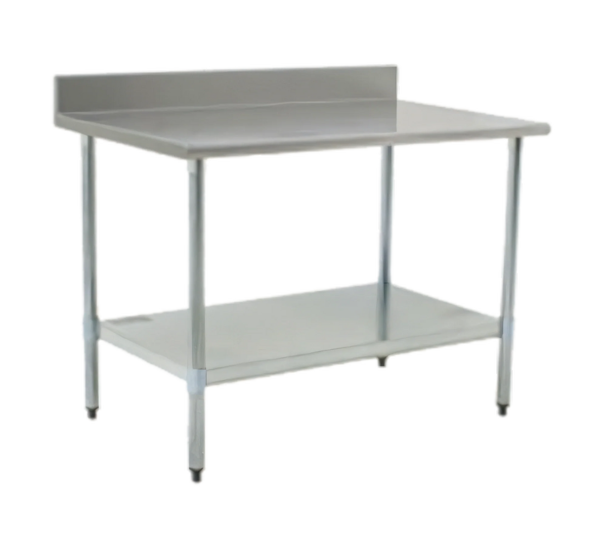 Eagle Group Budget Series T3084SB-BS 84" x 30" Stainless Steel Work Table with 4-1/2" Backsplash, Adjustable Undershelf and Rolled Edge