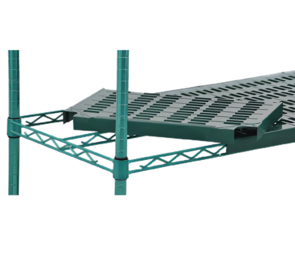 Eagle Group QuadPlus QPF-2148VG-GL Louvered Green Polymer Shelf Mat, 48"W x 21"D Case of 4