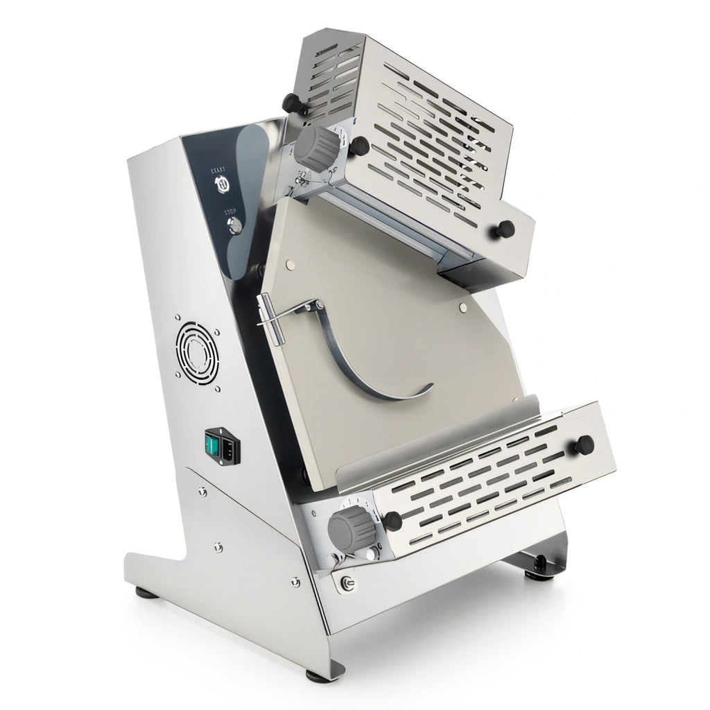 Eurodib USA PROLL3202PLUS Countertop Dough Sheeter/Roller with Top and Bottom Rollers, 304 Stainless Steel, 7 Thickness Settings