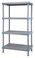 Quantum Millenia QP183650SS-4 Polymer Shelving Unit, 36"W x 18"D x 50"H, 4 Solid Shelves, Gray