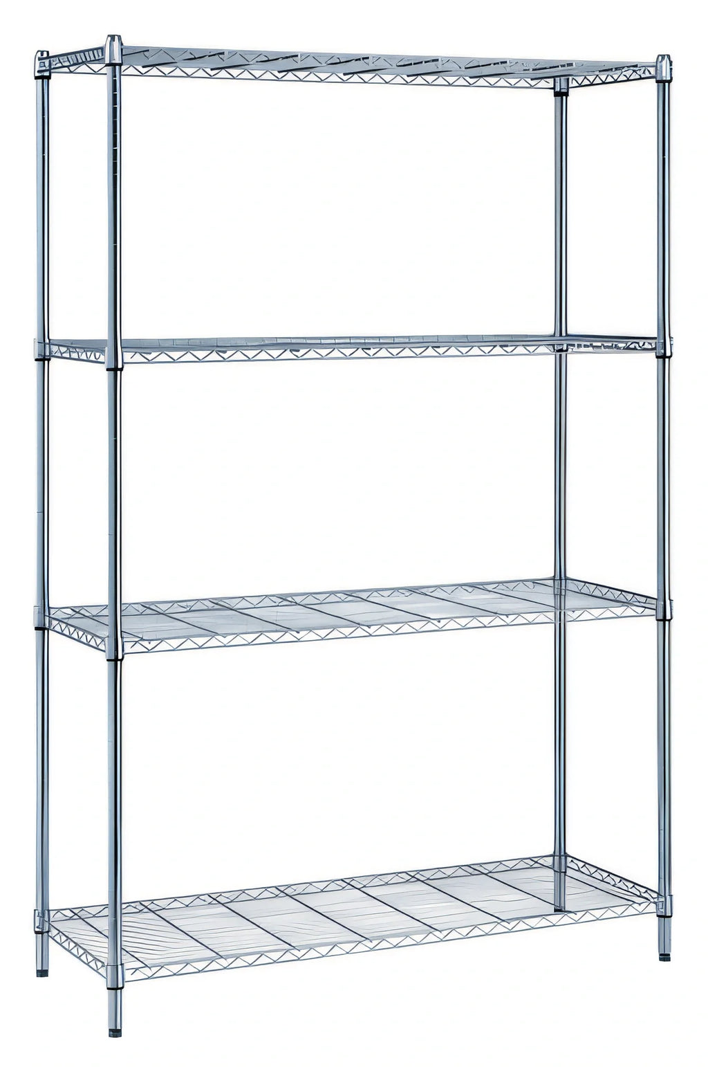 Quantum RWR72-1848LD 4-Shelf Chrome Wire Shelving Unit, 48"W x 18"D x 72"H, Stationary