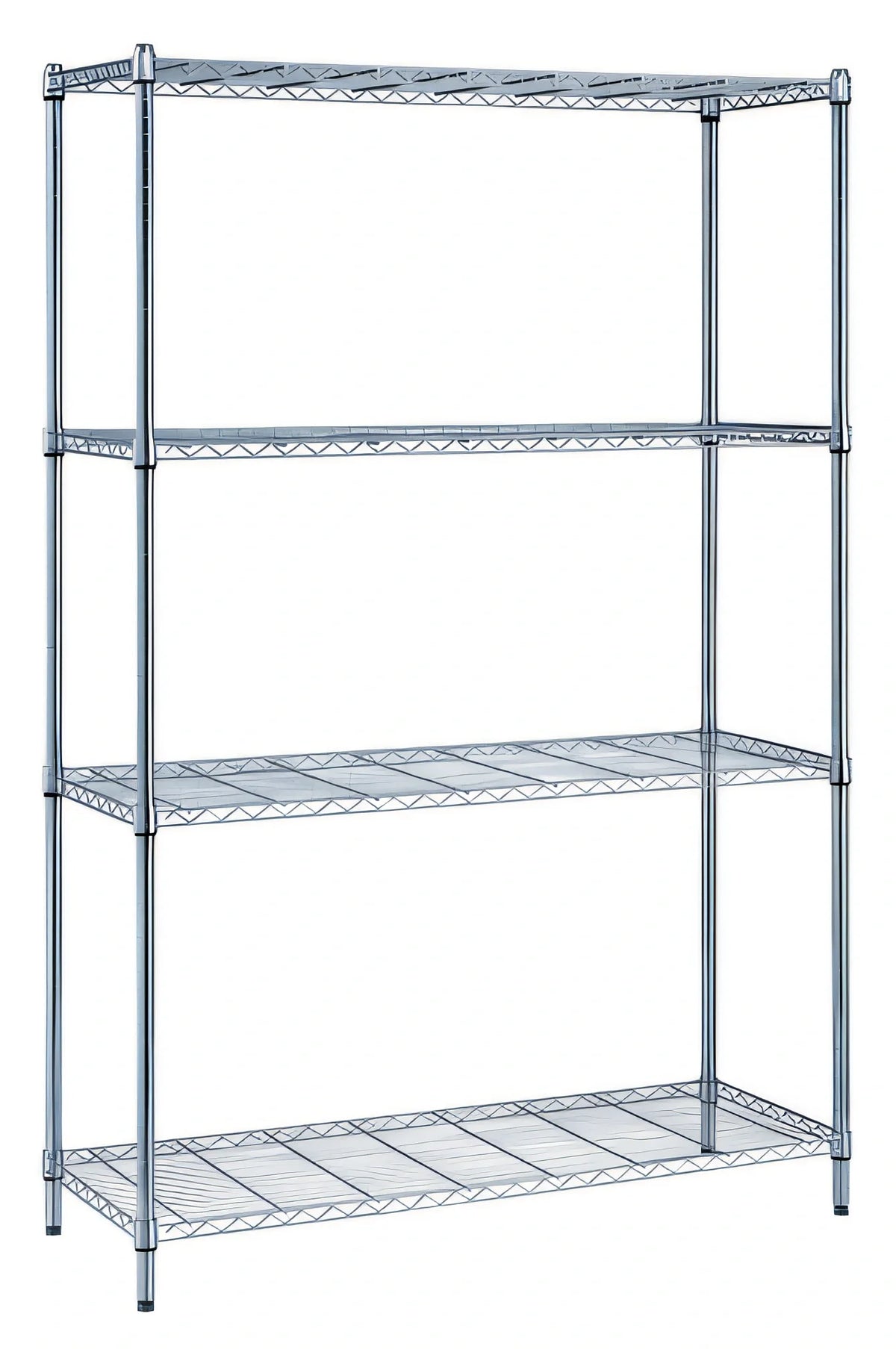 Quantum RWR72-1848LD 4-Shelf Chrome Wire Shelving Unit, 48"W x 18"D x 72"H, Stationary