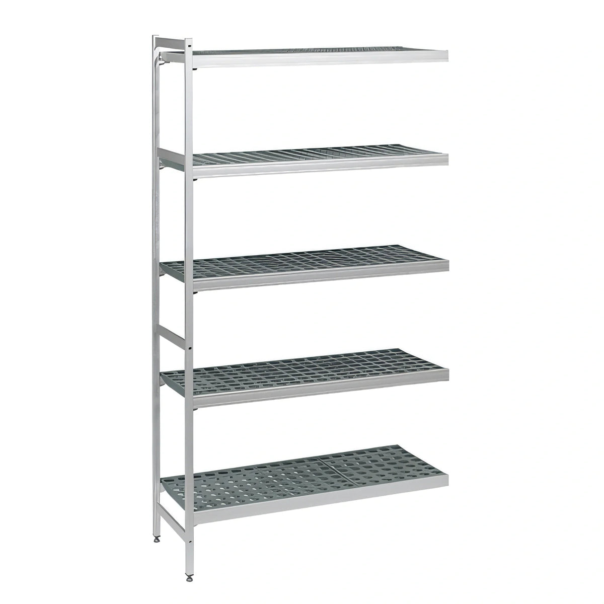 Fermod Fermostock 5R26A83-E 5-Tier Polymer Shelving Add-On Unit, 26W x 14D x 83H, 800 lb. Per Shelf