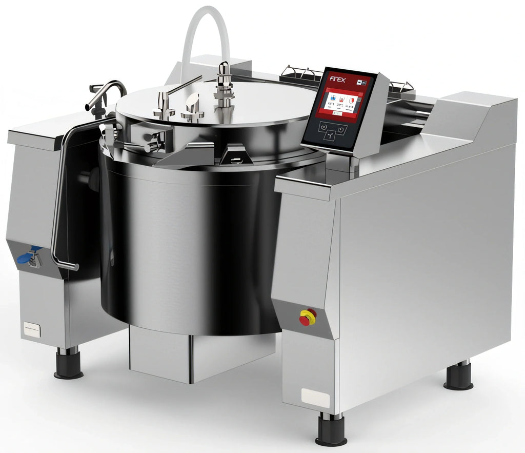 Firex (Middleby) Cucimix UCBTE048ACV1 Electric Pressure Tilting Skillet, 48-Gallon, Programmable Touchscreen, Automatic Mixer