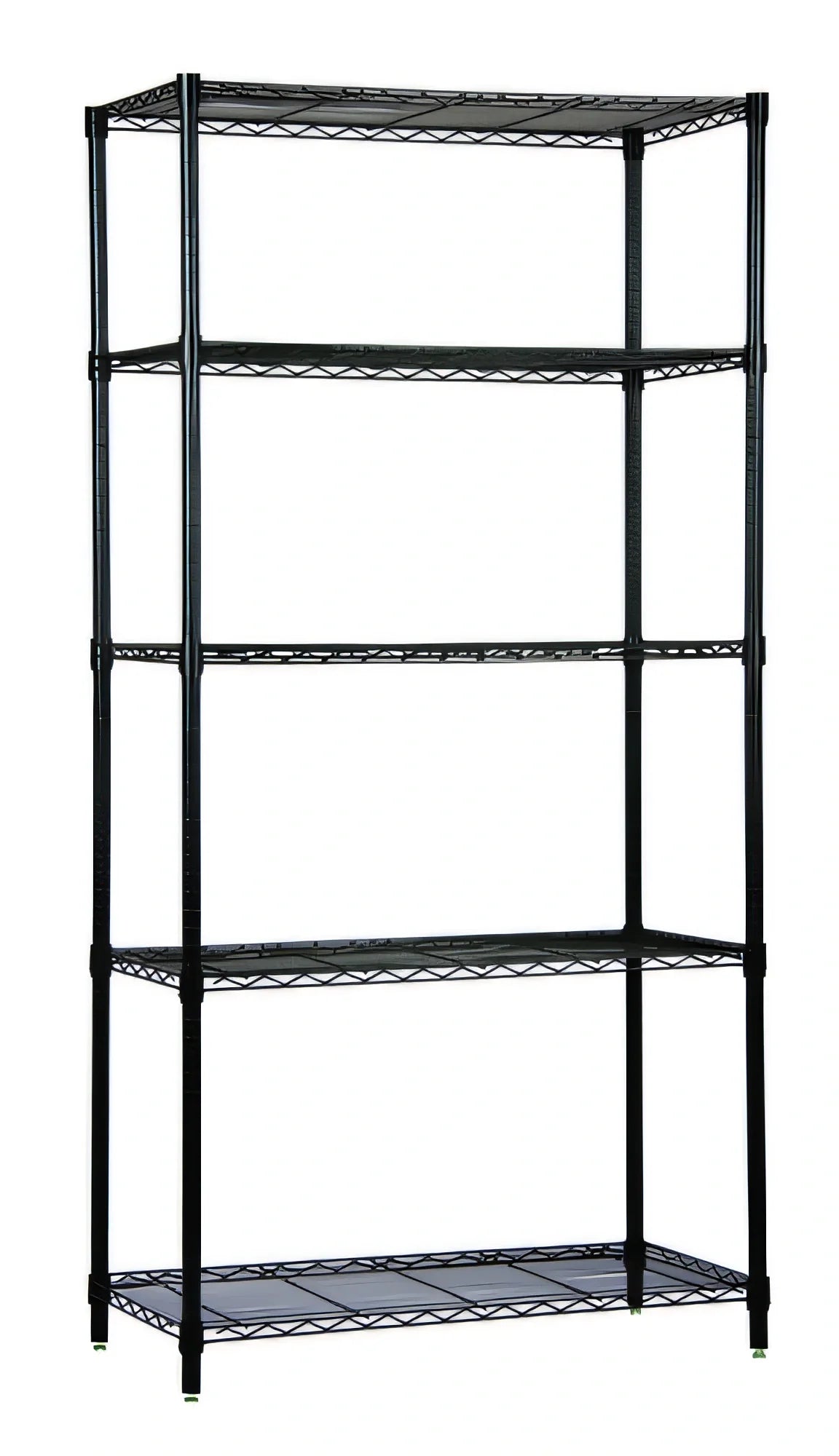 Quantum WR63-1460BK-5 Wire Shelving Starter Unit, 60"W x 14"D x 63"H, 5 Shelves, Black Epoxy Finish
