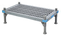 Quantum Millenia QP246014VP Vented-Top Polymer Dunnage Rack with Shelf, Gray, 60 x 24 x 14 Inches