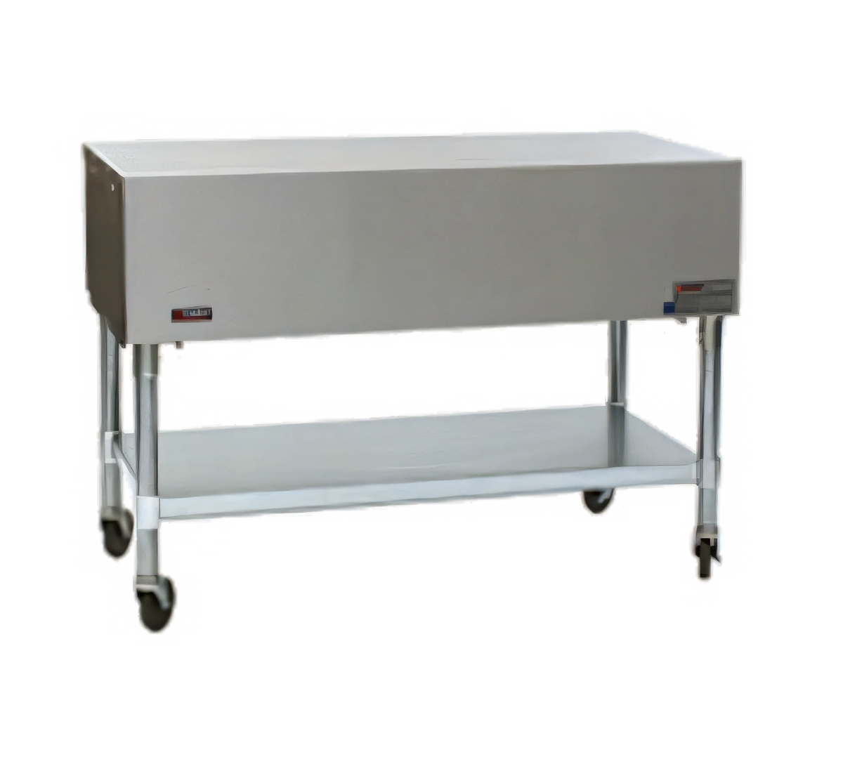 Eagle Group PST-4 66-Inch Mobile Stainless Steel Utility Serving Counter, Solid Top, Open Base, 4-Inch Casters