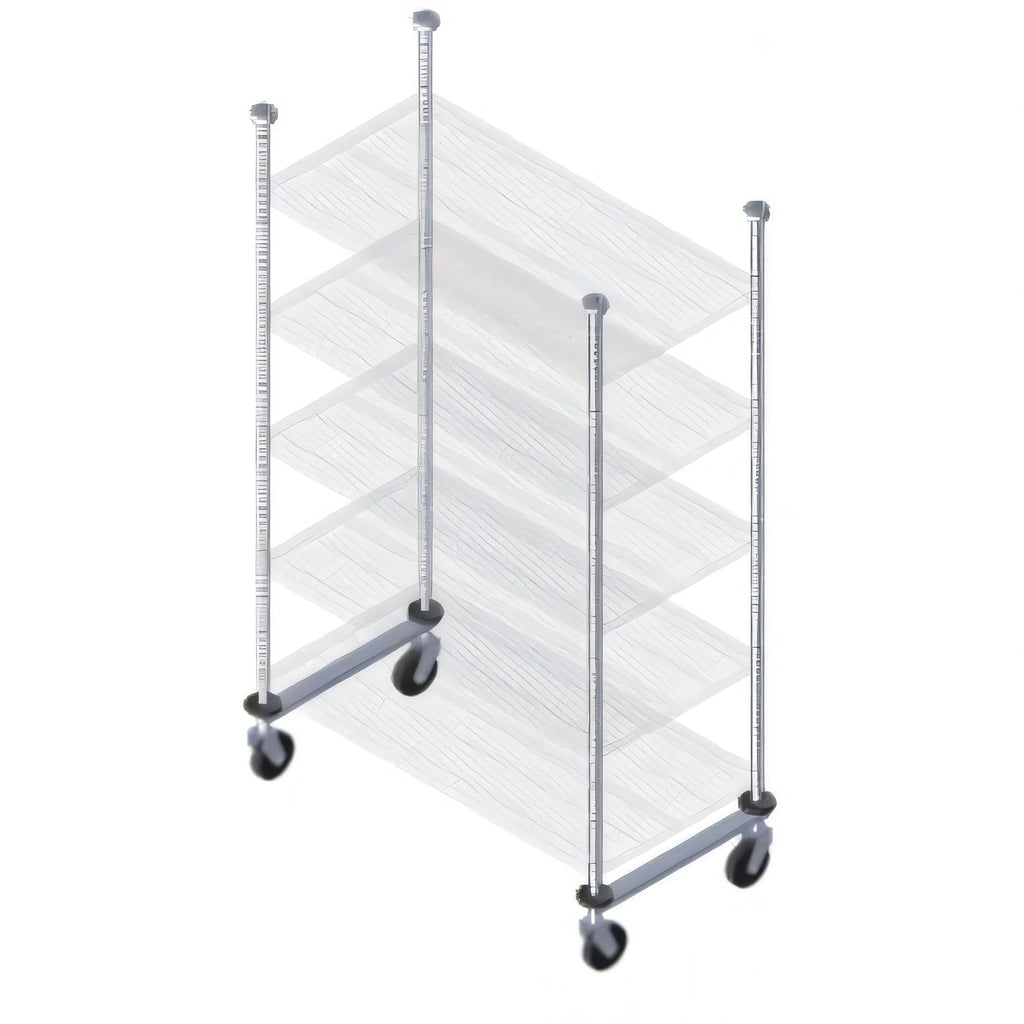 Quantum TTK-M21 Mobile Kit for 21-Inch Overhead Track Shelving, Chrome, 74-Inch Posts