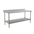 Eagle Group BlendPort® BPT-2460SB-BS 60 x 24 in Stainless Steel Work Table with 4-1/2 in Backsplash and Adjustable Undershelf