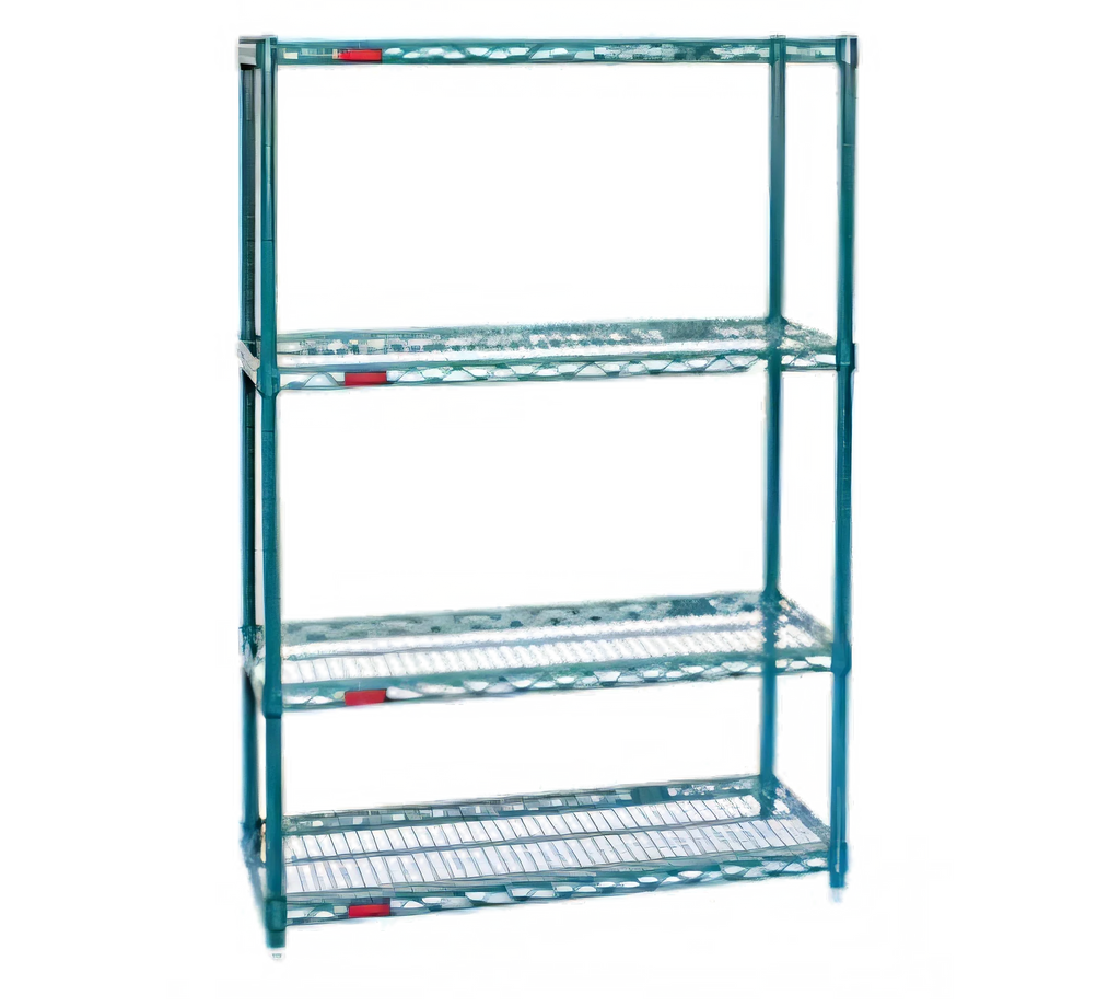 Eagle Group Valu-Gard S4-74-2424VG 4-Tier Starter Wire Shelving Unit, 24 x 24 x 74 Inches, Green Epoxy